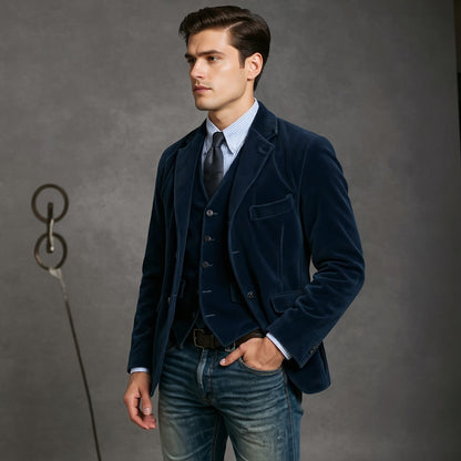 Thomas™ | Herres Fløjlsjakke & Vest Sæt